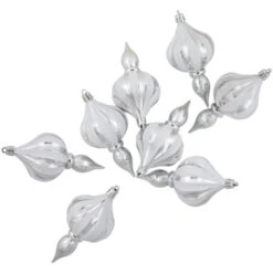 Northlight 8ct Silver Shatterproof Finial Christmas Ornaments, 4.75" 11 Northlight 8ct Silver Shatterproof Finial Christmas Ornaments, 4.75" -Christmas Decor Sale northlight lj99422 04 11577.1693928319