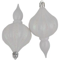 Northlight 8ct White Shatterproof Finial Christmas Ornaments, 4.75" -Christmas Decor Sale northlight lj99424 03 22397.1697560187
