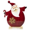 Santa With Candy Cane And Snowflake Wooden Christmas Decoration - 12" -Christmas Decor Sale northlight lk94196 1 60447.1665519603