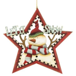 Northlight 13.25" "Let It Snow" Snowman Star Hanging Christmas Sign