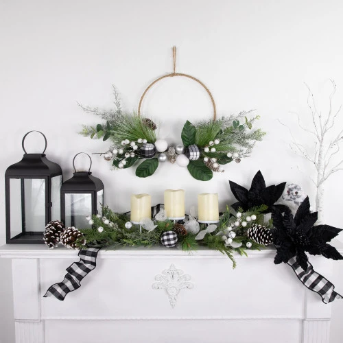 Northlight Real Touch™? Winter Greenery With Pinecones Artificial Christmas Wreath - 18" - Unlit 5 Northlight Real Touch™? Winter Greenery With Pinecones Artificial Christmas Wreath - 18" - Unlit - Image 3