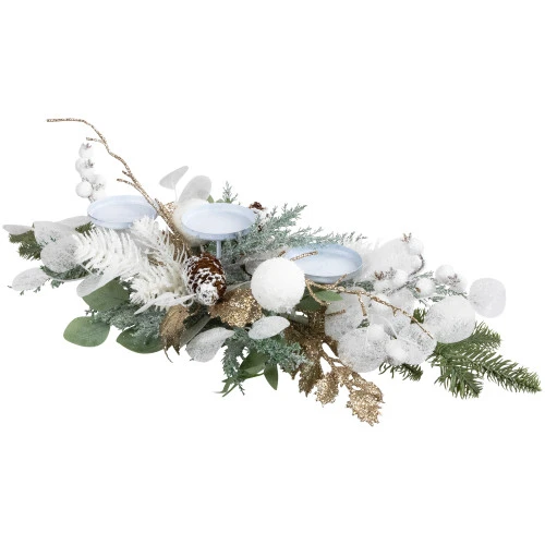 Northlight Mixed Winter Foliage And Berries Christmas Pillar Candle Holder - 24" 5 Northlight Mixed Winter Foliage And Berries Christmas Pillar Candle Holder - 24" - Image 3