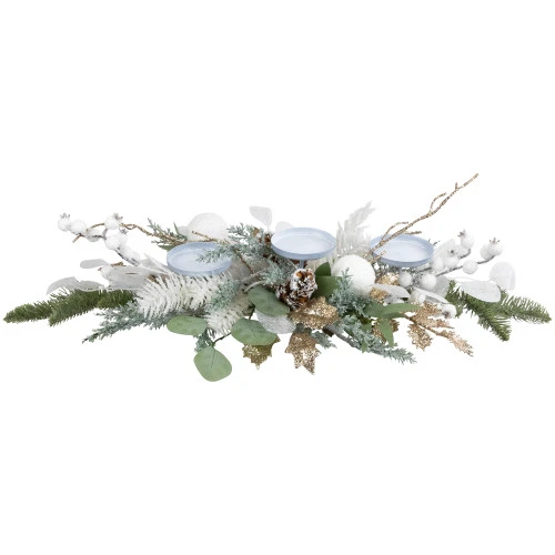 Northlight Mixed Winter Foliage And Berries Christmas Pillar Candle Holder - 24" 6 Northlight Mixed Winter Foliage And Berries Christmas Pillar Candle Holder - 24" - Image 4