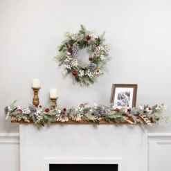 Frosted Pinecones And Berries Artificial Christmas Garland - 6' X 8" - Unlit 12 Frosted Pinecones And Berries Artificial Christmas Garland - 6' X 8" - Unlit -Christmas Decor Sale northlight ll94338 ll94340 styled 01 76310.1726019803