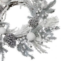 Northlight Flocked Berries And Pinecones Artificial Pine Christmas Wreath - 26" - Unlit -Christmas Decor Sale northlight ll94341 02 73904.1726019801