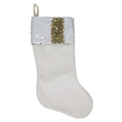 Northlight 20" Gold And White Reversible Sequin Cuff Christmas Stocking 10 Northlight 20" Gold And White Reversible Sequin Cuff Christmas Stocking -Christmas Decor Sale northlight lt90731 3 sample gold 85306.1666434638
