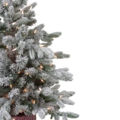 Northlight Real Touch™? Pre-Lit Medium Saratoga Spruce Flocked Artificial Potted Christmas Tree 4' - Clear Lights -Christmas Decor Sale northlight lt91590 2 45949.1609385231
