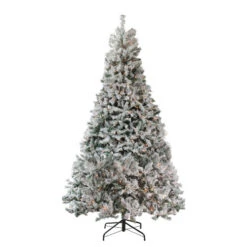 6.5' Pre-Lit Flocked Pine Medium Artificial Christmas Tree - Clear Lights 6 6.5' Pre-Lit Flocked Pine Medium Artificial Christmas Tree - Clear Lights -Christmas Decor Sale northlight m84228 1 06653.1723857307