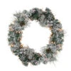 Northlight Pre-lit Heavily Flocked Pine Artificial Christmas Wreath - 24" - Clear Lights
