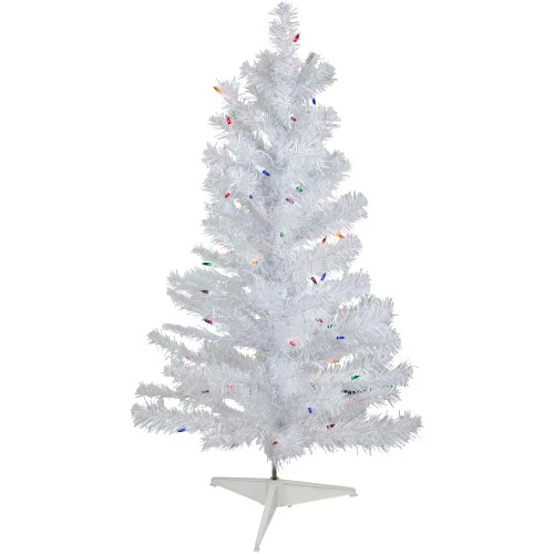 Northlight 3' Pre-lit White Iridescent Pine Artificial Christmas Tree - Multi Lights 3 Northlight 3' Pre-lit White Iridescent Pine Artificial Christmas Tree - Multi Lights