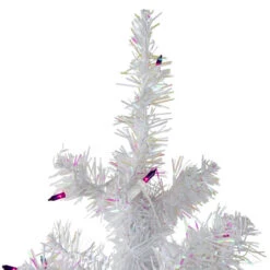 Northlight 4' Pre-lit White Iridescent Pine Artificial Christmas Tree - Purple Lights -Christmas Decor Sale northlight m88695 2 31076.1665346760
