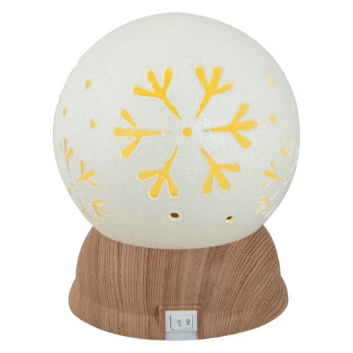 Northlight 6.5" Lighted White And Brown Globe With Snowflakes 5 Northlight 6.5" Lighted White And Brown Globe With Snowflakes - Image 3