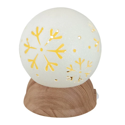 Northlight 6.5" Lighted White And Brown Globe With Snowflakes 6 Northlight 6.5" Lighted White And Brown Globe With Snowflakes - Image 4