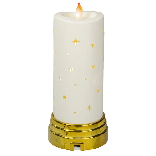 9" Gold And White Nativity Scene Flameless Candle 6 9" Gold And White Nativity Scene Flameless Candle - Image 4