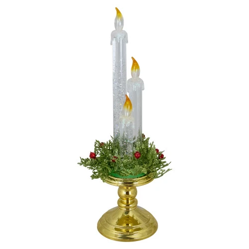 Northlight Lighted Water Candle With Foliage And Berries - 14.5" 3 Northlight Lighted Water Candle With Foliage And Berries - 14.5"