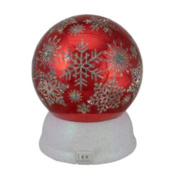 Northlight LED Lighted Shiny Snowflake Water Globe Decoration - 6.5" - Red - Warm White -Christmas Decor Sale northlight mw90998 2 sample 19239.1665260251