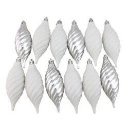 Northlight 125ct Winter White And Silver Shatterproof 4-Finish Christmas Ornaments 5.5" (140mm) -Christmas Decor Sale northlight n512501 3 13508.1700932513