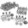 Northlight 125ct Splendor Silver Shatterproof 4-Finish Christmas Ornaments 5.5" (140mm)