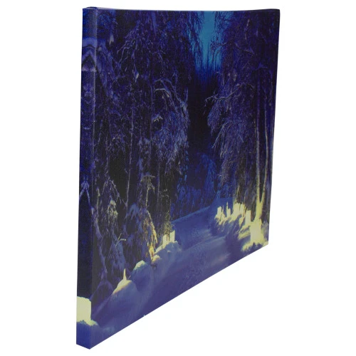 Northlight LED Lighted Nighttime In The Woods Winter Scene Canvas Wall Art 15.75" 6 Northlight LED Lighted Nighttime In The Woods Winter Scene Canvas Wall Art 15.75" - Image 4