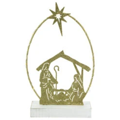 Northlight LED Lighted Glitter Holy Family Nativity Scene Christmas Decoration - 14"