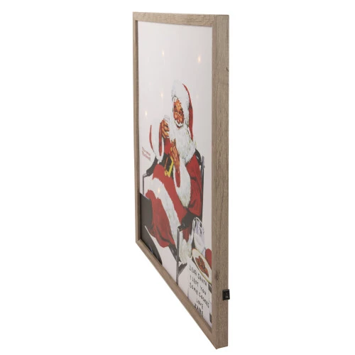 Northlight 19" Lighted Norman Rockwell 'Santa Eating Milk And Cookies' Christmas Wall Art 6 Northlight 19" Lighted Norman Rockwell 'Santa Eating Milk And Cookies' Christmas Wall Art - Image 4