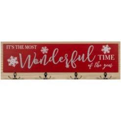 Northlight Snowflakes "It's The Most Wonderful Time Of The Year" Christmas Wall Hooks - 19.5"