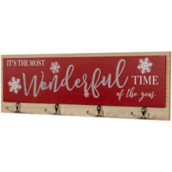 Northlight Snowflakes "It's The Most Wonderful Time Of The Year" Christmas Wall Hooks - 19.5" -Christmas Decor Sale northlight nj95153 02 33015.1693668917