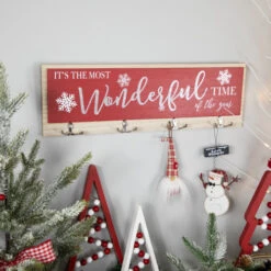 Northlight Snowflakes "It's The Most Wonderful Time Of The Year" Christmas Wall Hooks - 19.5" -Christmas Decor Sale northlight nj95153 styled 58520.1693668919