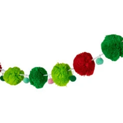 Northlight Pom Pom Christmas Garland - 4' X 2" - Green And Red - Unlit -Christmas Decor Sale northlight nj95158 04 37115.1694620033