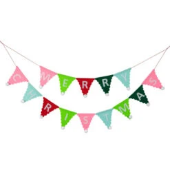 45" Multi "Merry Christmas" Triangles Banner Garland - Unlit