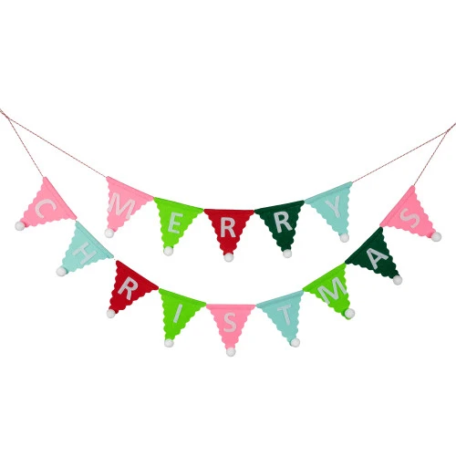 45" Multi "Merry Christmas" Triangles Banner Garland - Unlit 3 45" Multi "Merry Christmas" Triangles Banner Garland - Unlit