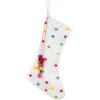 Northlight 20" White Christmas Stocking With Multicolor Pom-Poms And Tassels 2 Northlight 20" White Christmas Stocking With Multicolor Pom-Poms And Tassels -Christmas Decor Sale northlight nj95160 01 50442.1694620033