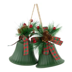 Northlight Christmas Bells With Pinecones And Plaid Bow Ornaments - 7" - Green - Set Of 2 11 Northlight Christmas Bells With Pinecones And Plaid Bow Ornaments - 7" - Green - Set Of 2 -Christmas Decor Sale northlight nj96014 0120use20for20style 31696.1721868334