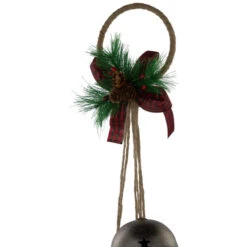Northlight Jingle Bells With Plaid Bow Christmas Decoration - 20" - Silver -Christmas Decor Sale northlight nj96016 04 33150.1723857303