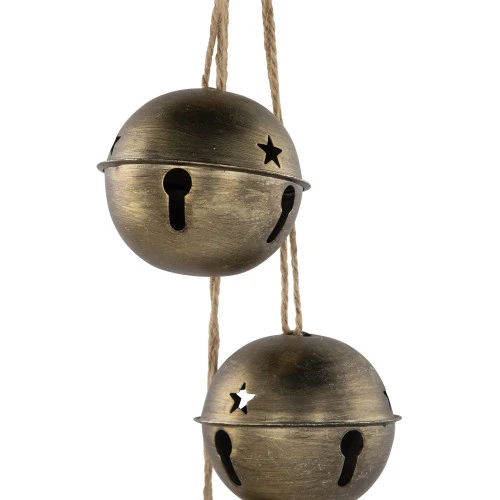 Northlight Jingle Bells With Plaid Bow Hanging Christmas Decoration - 20" - Gold 7 Northlight Jingle Bells With Plaid Bow Hanging Christmas Decoration - 20" - Gold - Image 5