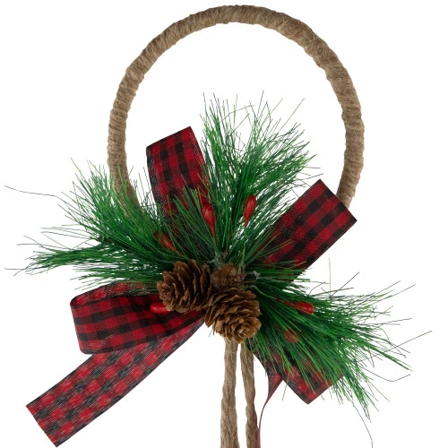 Northlight Jingle Bells With Plaid Bow Hanging Christmas Decoration - 20" - Gold 6 Northlight Jingle Bells With Plaid Bow Hanging Christmas Decoration - 20" - Gold - Image 4