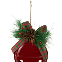 Northlight Jingle Bells With Bow And Pinecones Christmas Disc Ornaments - Red - 5" - Set Of 2 -Christmas Decor Sale northlight nj96024 04 97518.1723165685