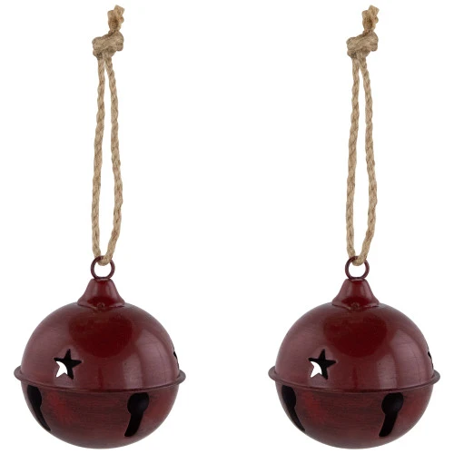 Northlight Antiqued Jingle Bell Christmas Ornaments - 3" - Burgundy - Set Of 2 6 Northlight Antiqued Jingle Bell Christmas Ornaments - 3" - Burgundy - Set Of 2 - Image 4