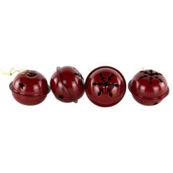 Northlight Snowflakes And Stars Christmas Jingle Bell Ornaments - 1.5" - Burgundy - 12ct -Christmas Decor Sale northlight nj96033 03 23569.1723165689