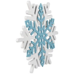 Northlight Snowflake Wooden Christmas Wall Decoration - 11.75" - White And Blue -Christmas Decor Sale northlight nj97105 02 46557.1726539035