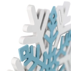 Northlight Snowflake Wooden Christmas Wall Decoration - 11.75" - White And Blue -Christmas Decor Sale northlight nj97105 05 71836.1726539035