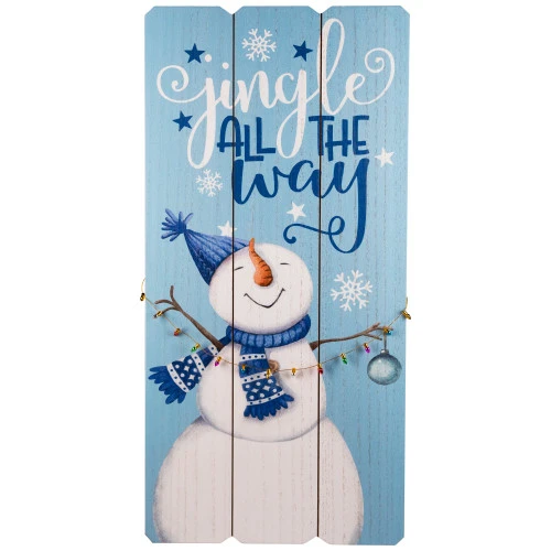 Northlight Jingle All The Way Wooden Christmas Wall Sign - 23.5" - Blue And White 4 Northlight Jingle All The Way Wooden Christmas Wall Sign - 23.5" - Blue And White - Image 2