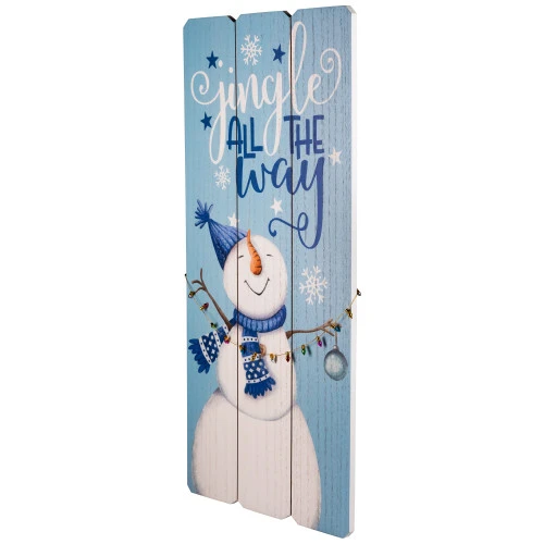 Northlight Jingle All The Way Wooden Christmas Wall Sign - 23.5" - Blue And White 6 Northlight Jingle All The Way Wooden Christmas Wall Sign - 23.5" - Blue And White - Image 4