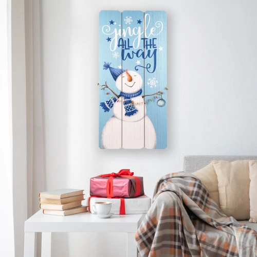 Northlight Jingle All The Way Wooden Christmas Wall Sign - 23.5" - Blue And White 3 Northlight Jingle All The Way Wooden Christmas Wall Sign - 23.5" - Blue And White