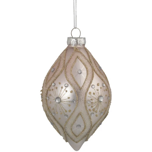 5.25" Rose Gold Retro Ombre Glass Christmas Drop Ornament 3 5.25" Rose Gold Retro Ombre Glass Christmas Drop Ornament