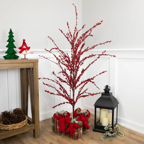 Northlight 5' Artificial Red Berry Christmas Twig Tree, Unlit 5 Northlight 5' Artificial Red Berry Christmas Twig Tree, Unlit - Image 3