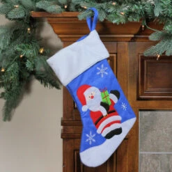 Northlight 15" Blue And Red Santa Claus With Gift Christmas Stocking -Christmas Decor Sale northlight nl00492 3 60766.1599787103