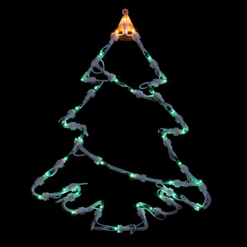 Northlight Lighted Christmas Tree Window Silhouette Decoration - 15" - Green And Yellow Lights 3 Northlight Lighted Christmas Tree Window Silhouette Decoration - 15" - Green And Yellow Lights