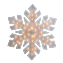 Northlight Lighted Snowflake Window Silhouette Christmas Decoration - 20" - Clear Lights