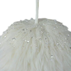 Northlight 4-Inch White Faux Fur Hanging Christmas Ball Ornament -Christmas Decor Sale northlight ns88310 2 sample 99803.1600996802